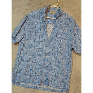 Kenny Flowers Shirt Mens Large 100% Rayon Flamingo Limited Edition Graphic Print